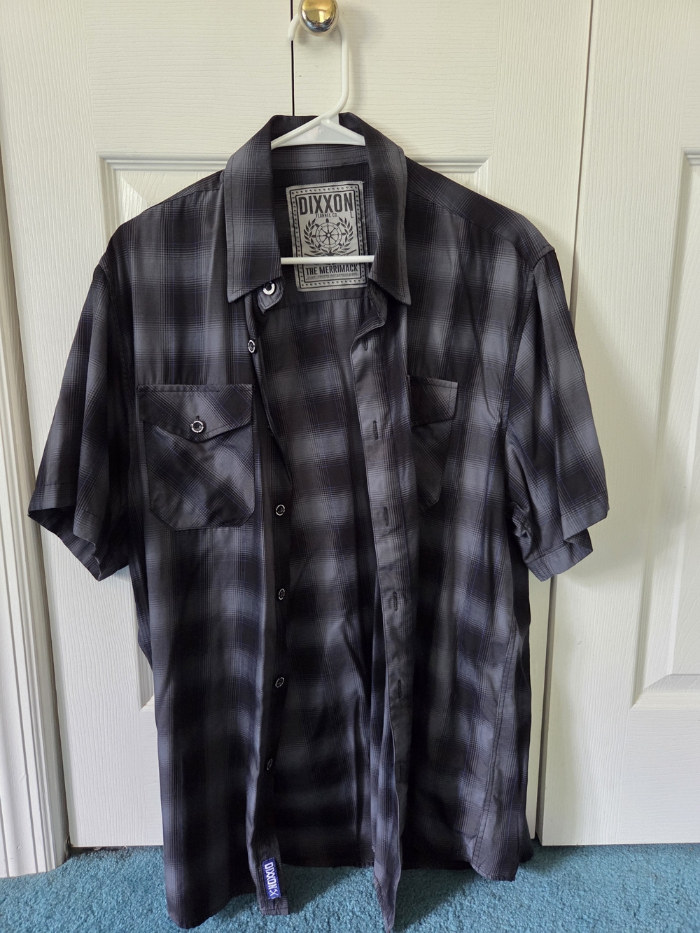 DIXXON The Merrimack Men's Plaid Short-Sleeve Button-Down Shirt Size L